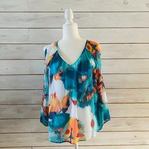Sioni Multi-Color Cold Shoulder Blouse